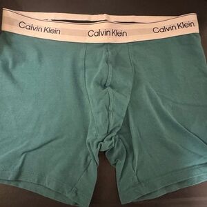 Calvin Klein Icon Teal Boxer Briefs with White Waistband